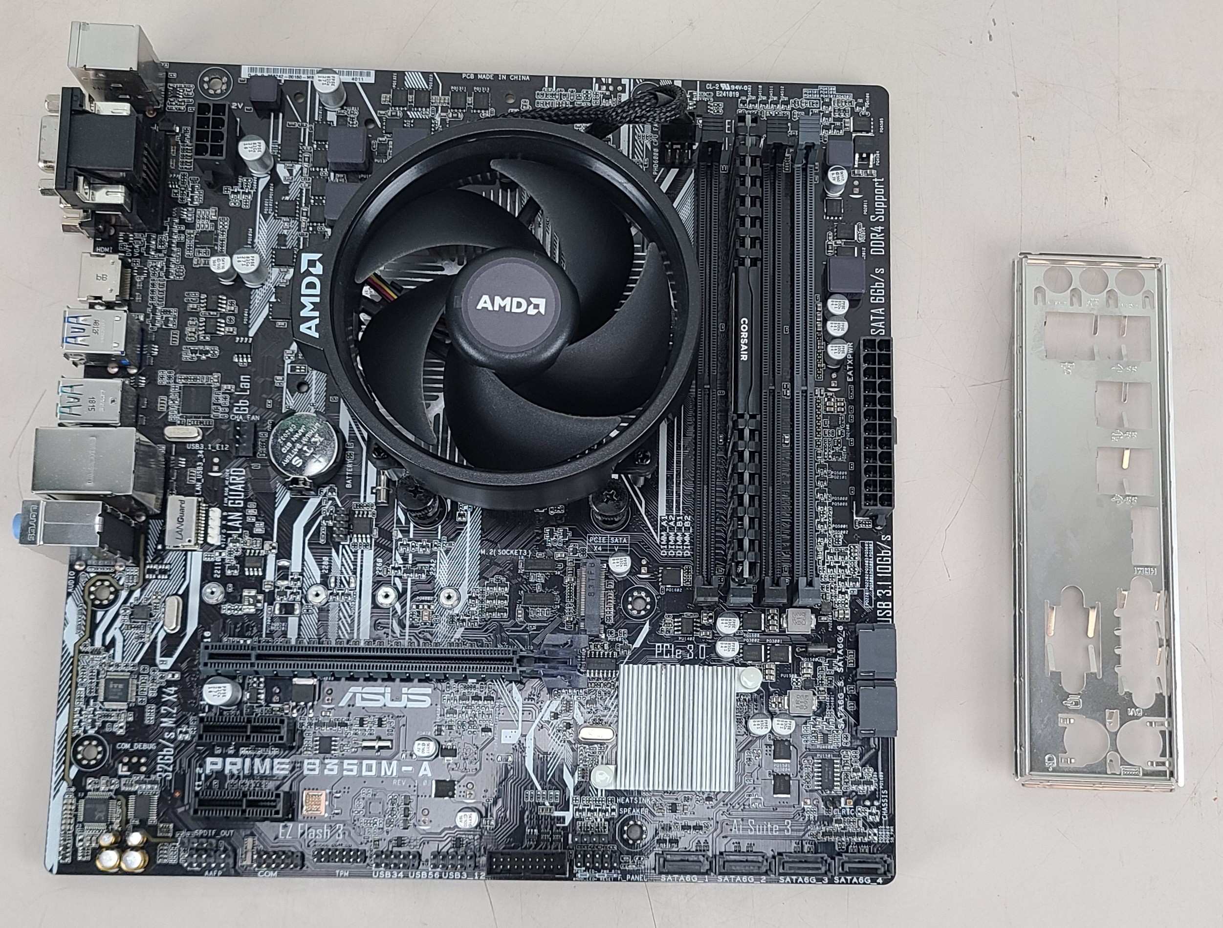 Asus Prime B350M-A Motherboard w/ AMD Ryzen 5 2400G + 8GB Vengeance DDR4  