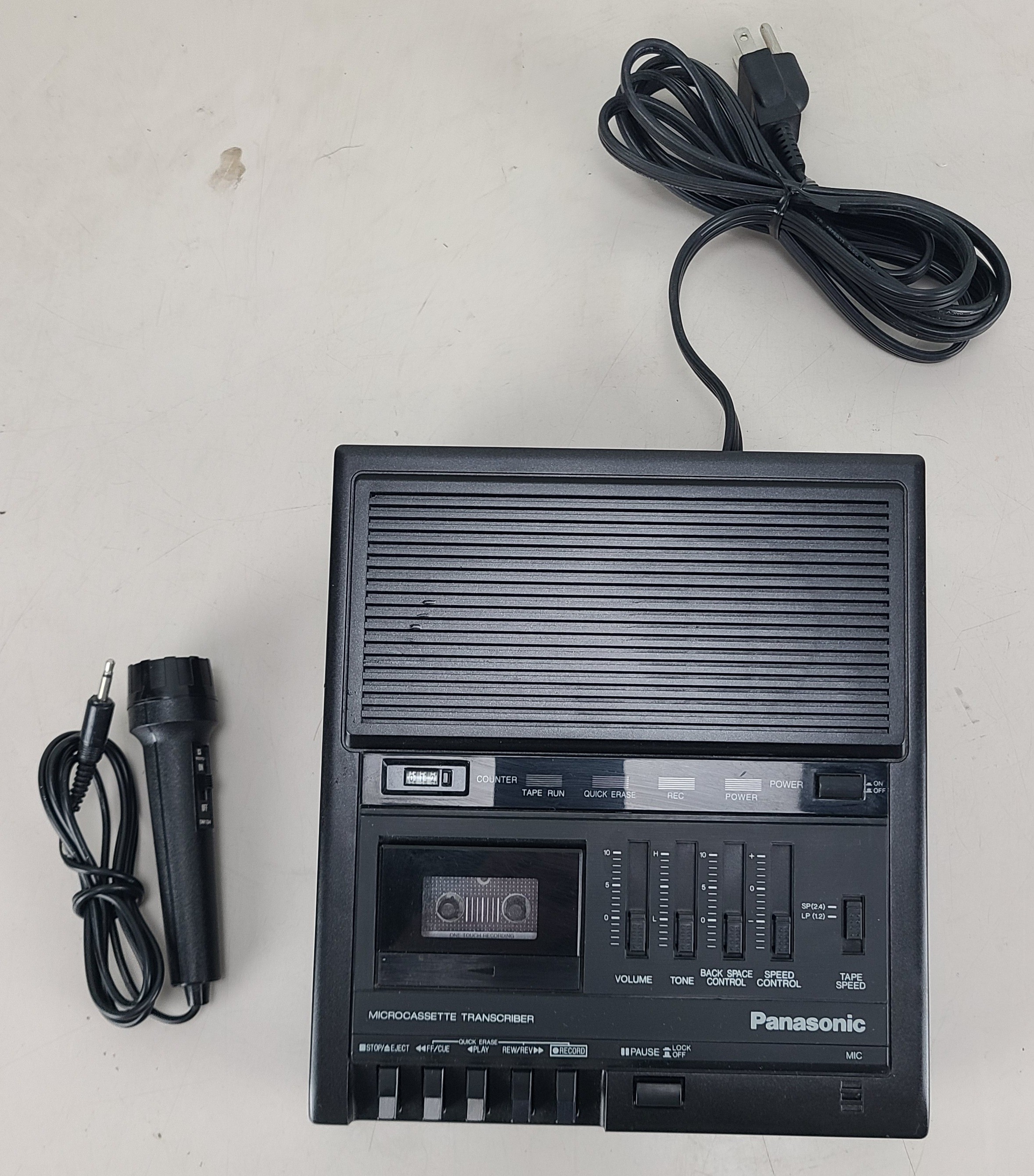 Panasonic RR-930 Microcassette Transcriber Recorder Black w/ Microphone NO PEDAL
