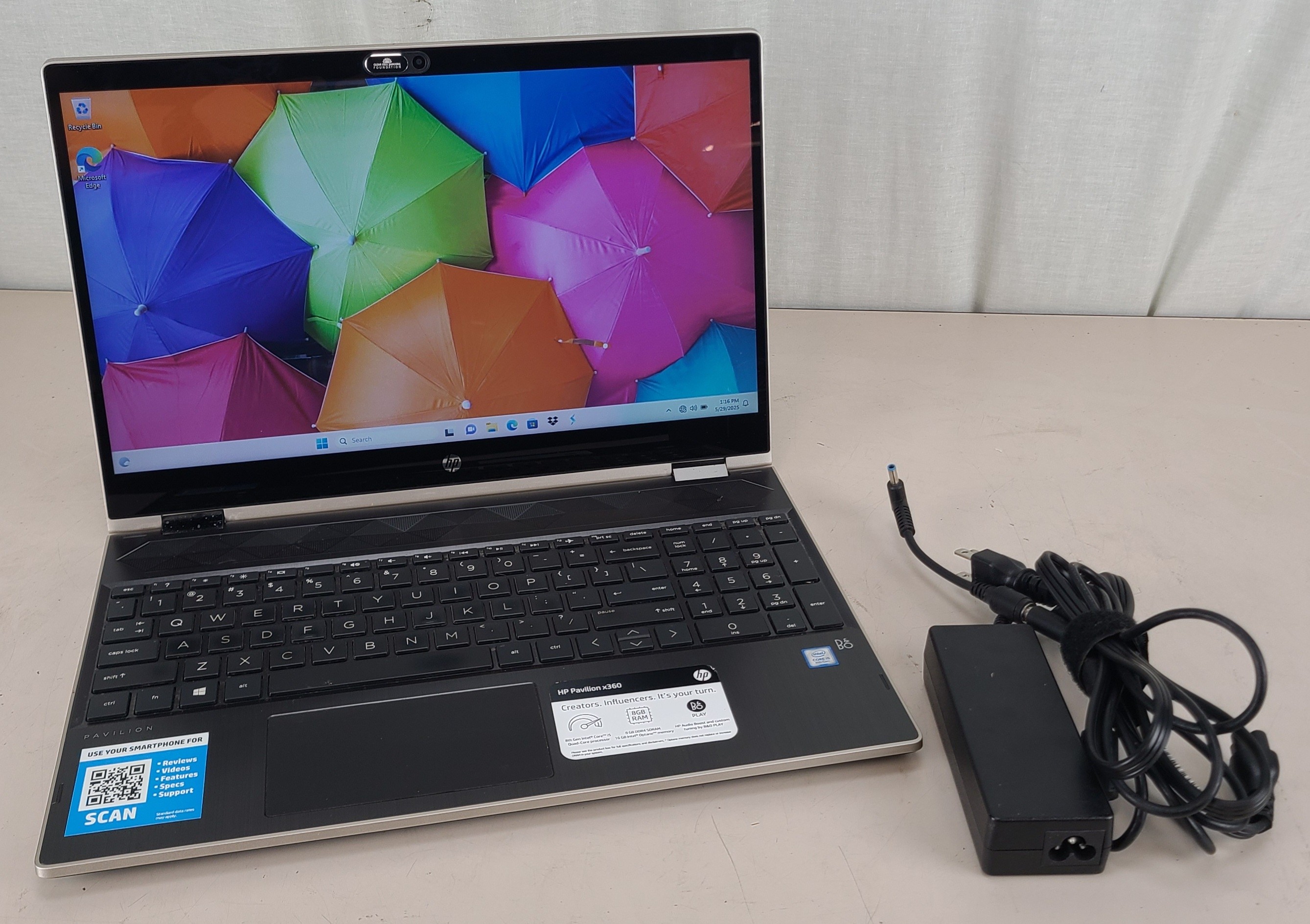 HP Pavilion x360 i5-8250U 8GB 1TB SSD WIN 11 HOME