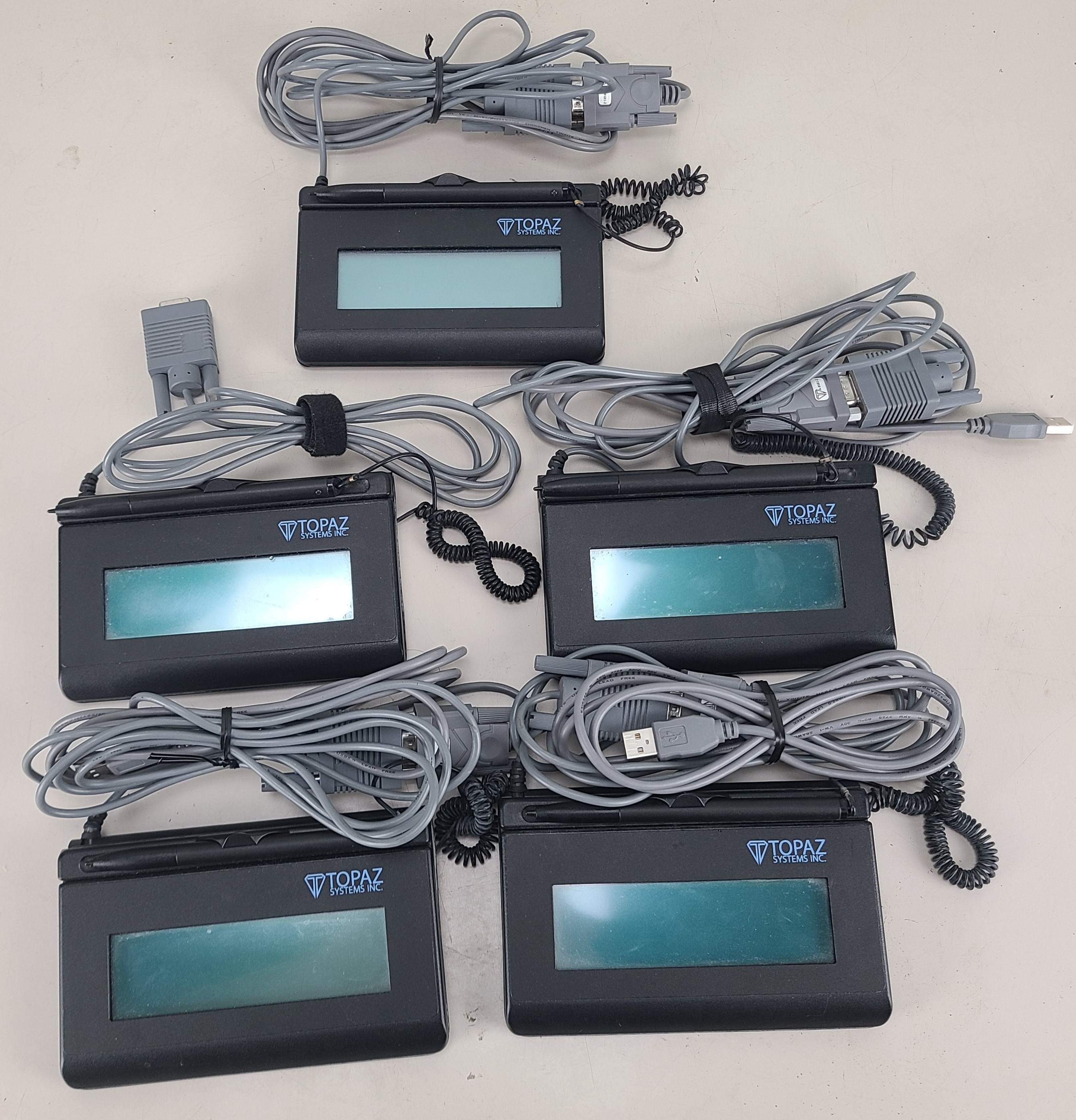 Lot of 5 TOPAZ T-LBK460-B-R SIGLITE LCD SIGNATURE CAPTURE PAD