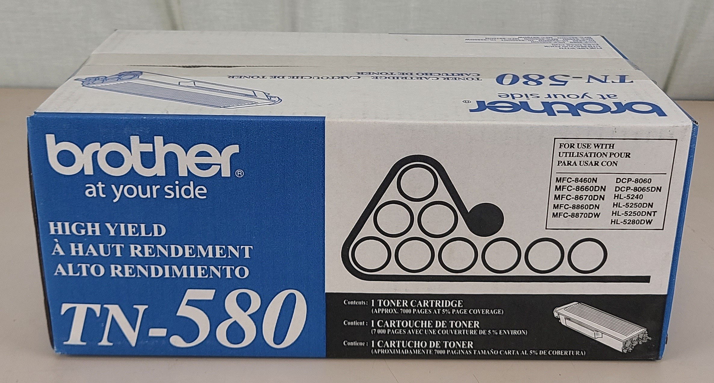 Genuine Brother TN-580 High Yield Black Toner Cartridge Sealed New