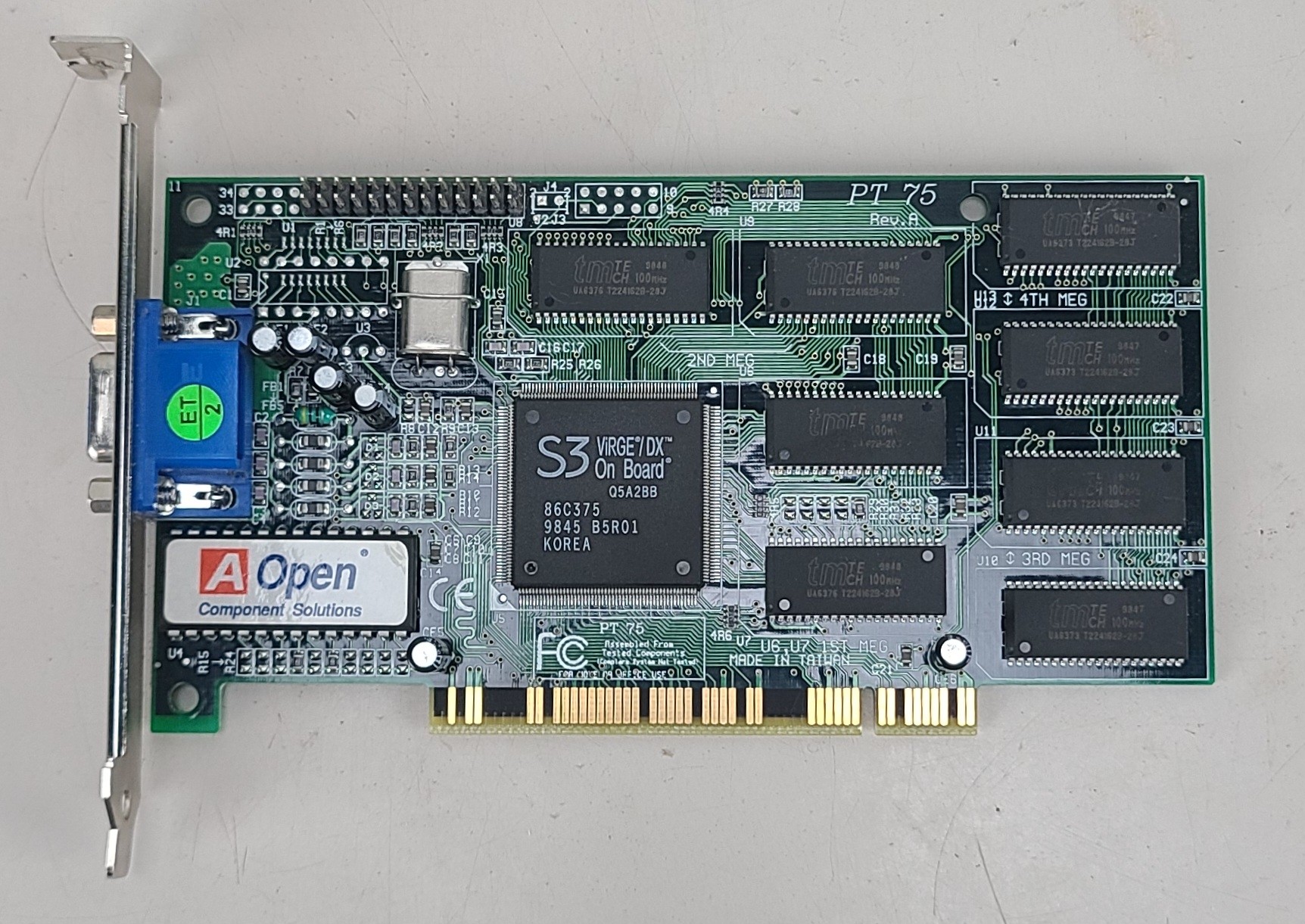 AOpen PT 75 S3 Virge/DX Q5A2BB PCI Graphics Card