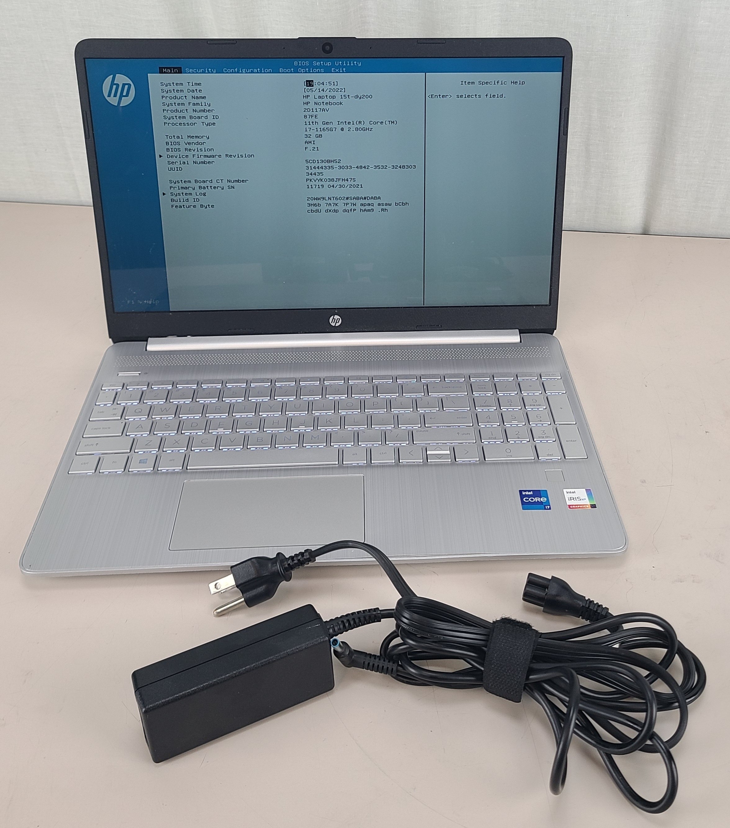 HP 15t-dy200 Intel Core i7-1165G7 32GB NO SSD/OS