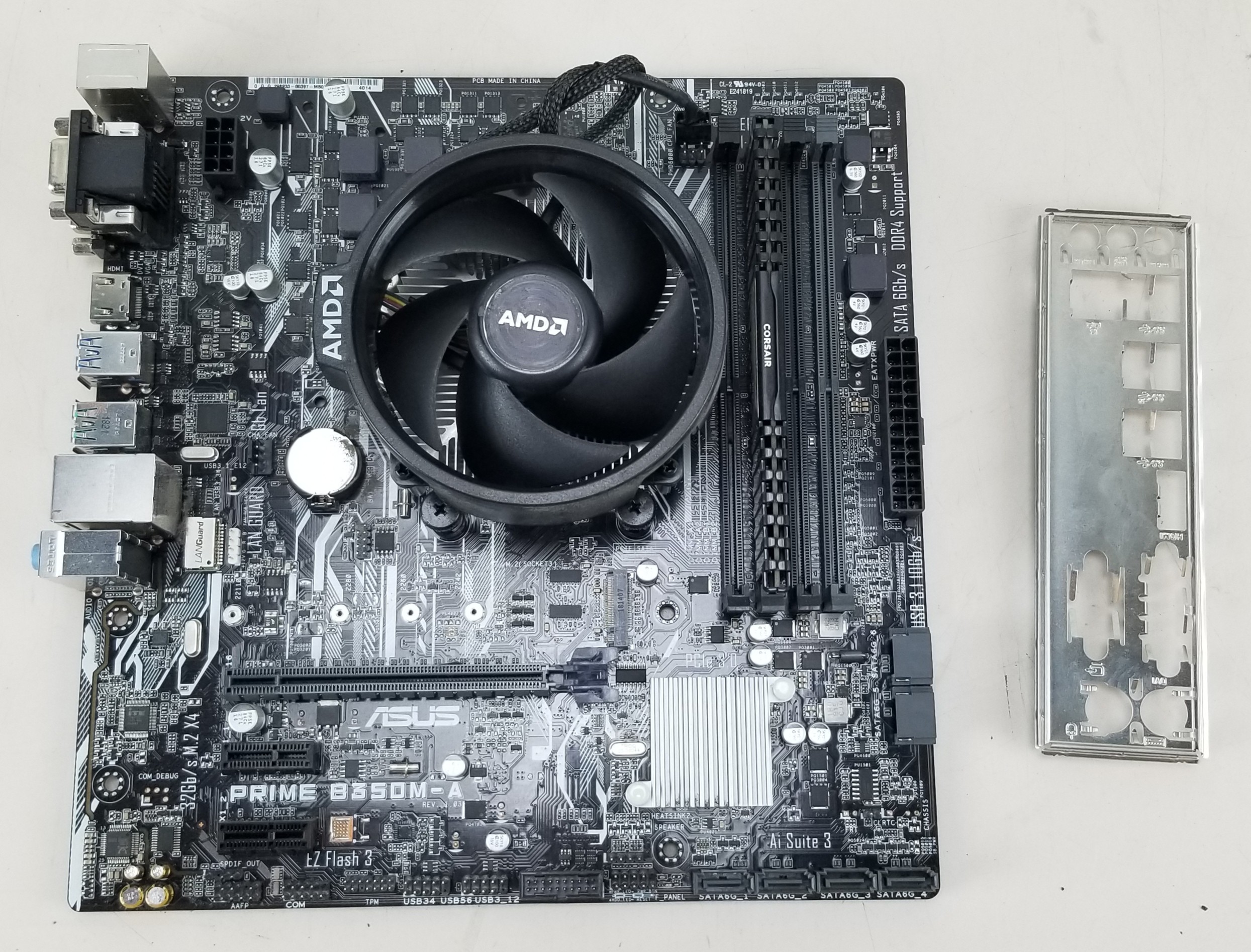 Asus Prime B350M-A Motherboard w/ AMD Ryzen 5 2400G + 8GB Vengeance DDR4  