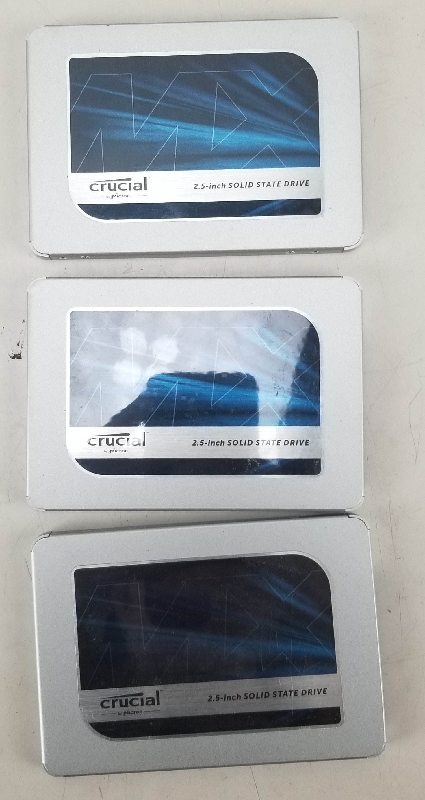 Lot of 3 Crucial 2.5" SSD Tested 91-94% 3x 250GB