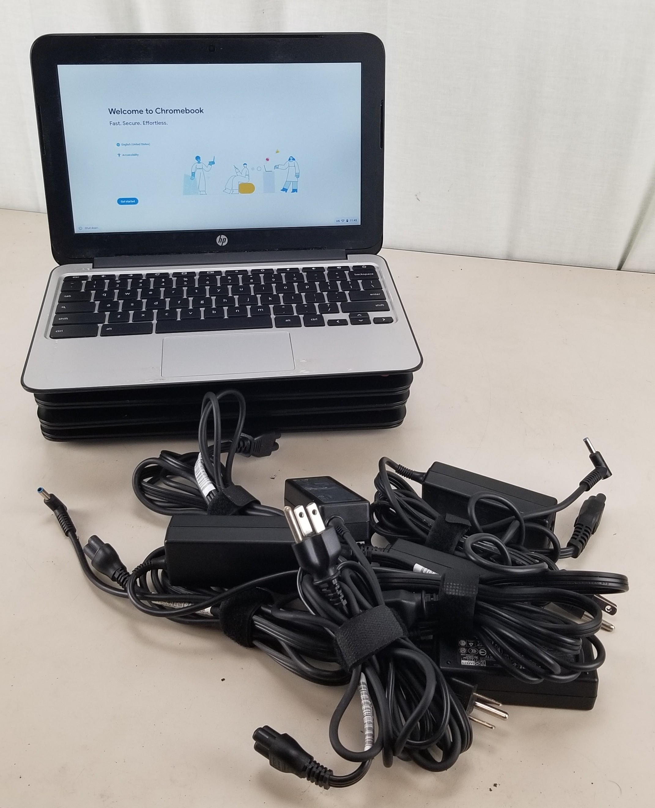 Lot of 5 HP Chromebook 11 G4 Laptop Intel Celeron N2840 4GB 16GB SSD