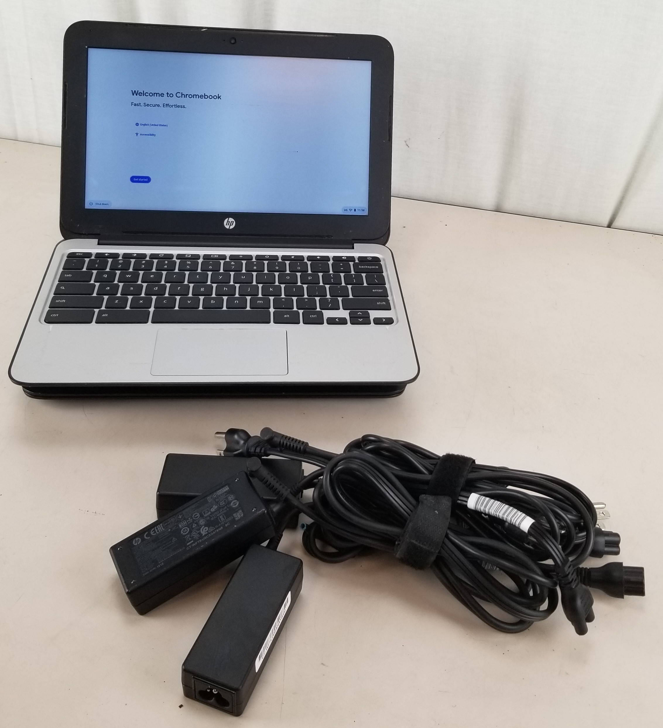 Lot of 3 HP Chromebook 11 G4 Laptop Intel Celeron N2840 4GB 16GB SSD