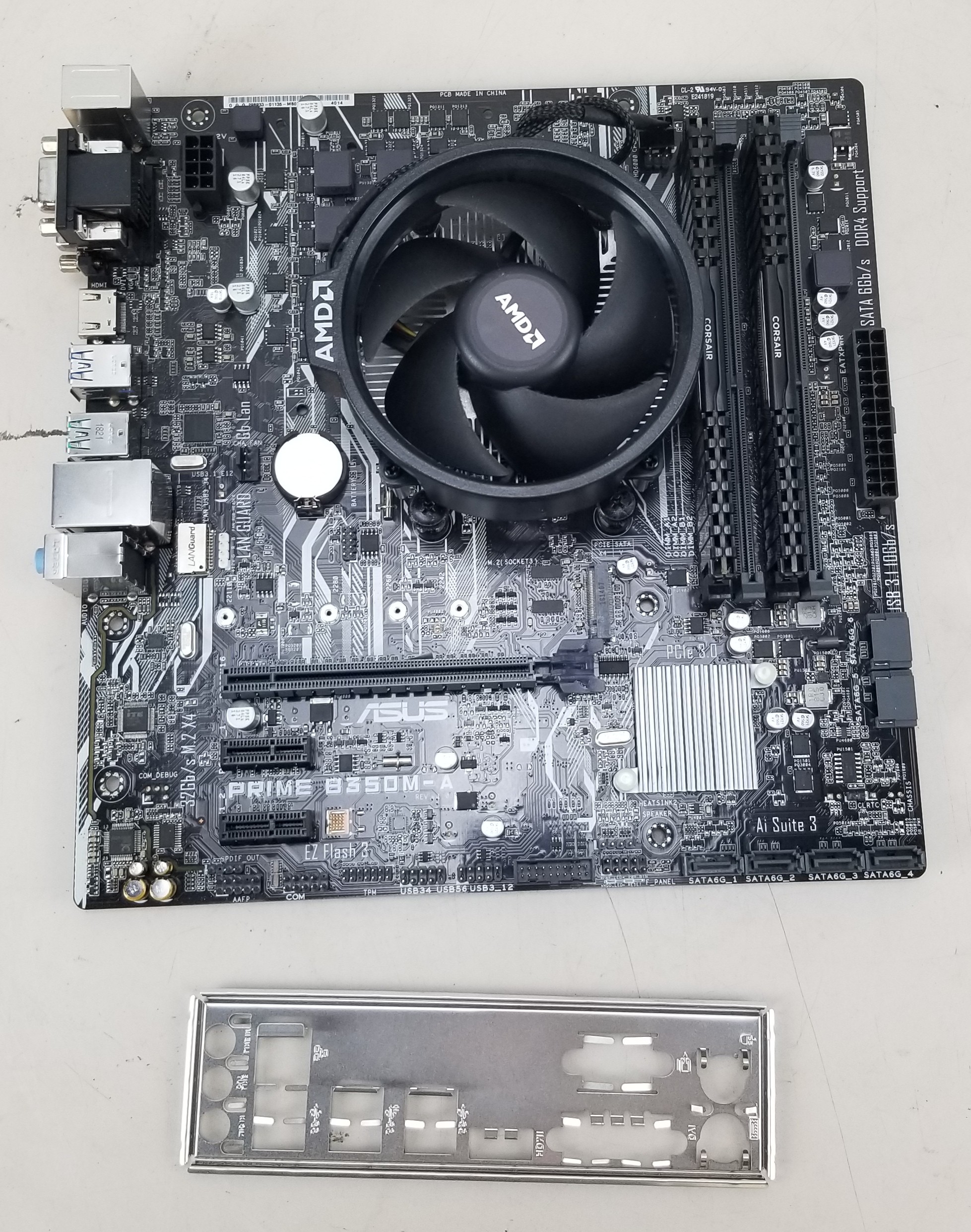 Asus Prime B350M-A Motherboard w/ AMD Ryzen 5 2400G + 16GB Vengeance DDR4  