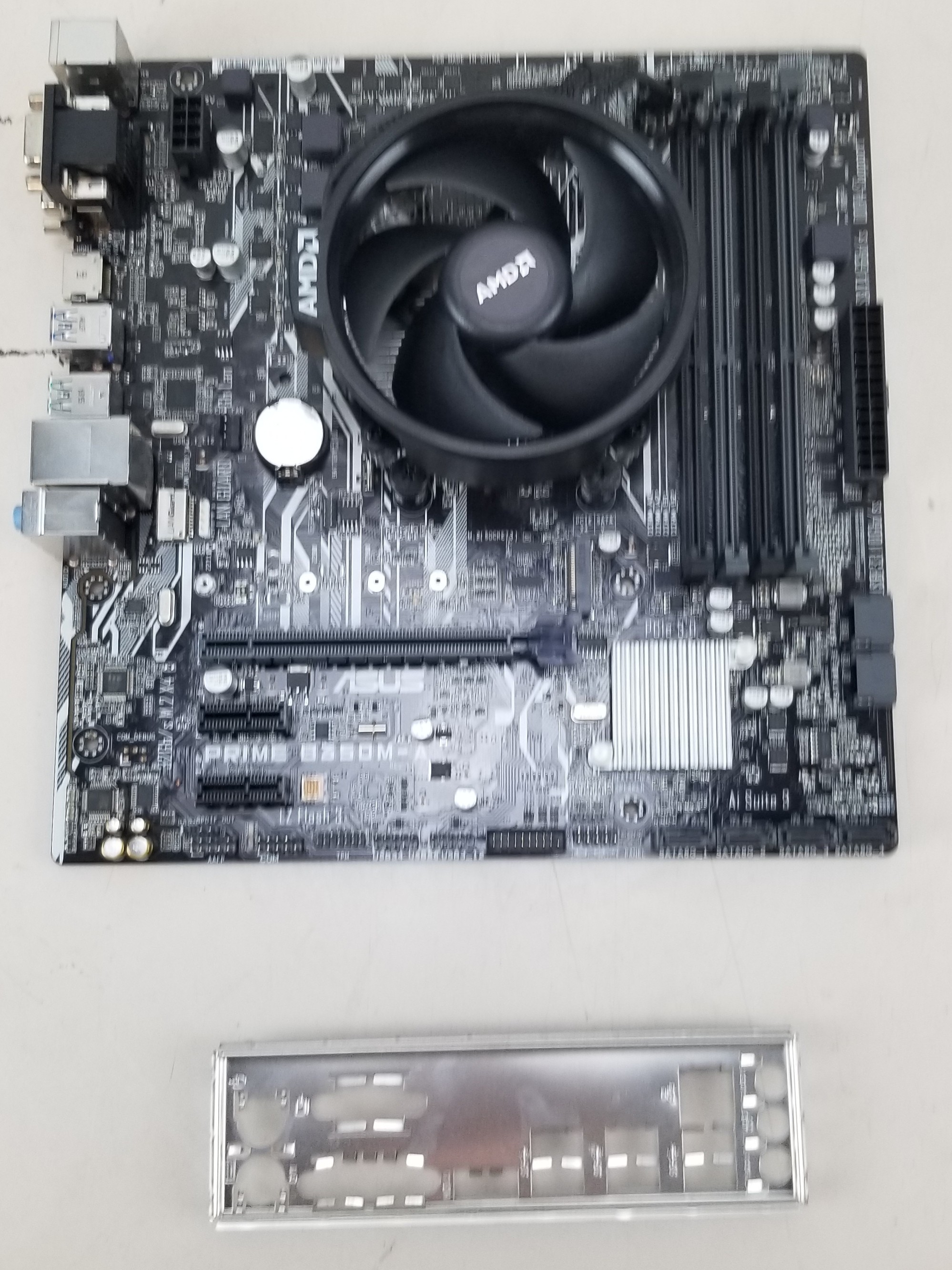 Asus Prime B350M-A Motherboard w/ AMD Ryzen 5 2400G + Faceplate
