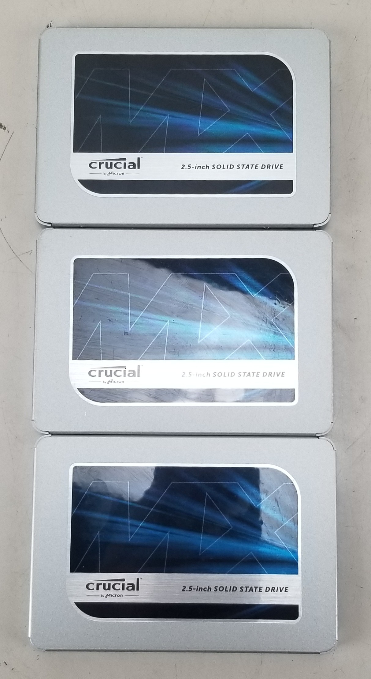 Lot of 3 Crucial 2.5" SSD Tested 91-92% 3x 250GB