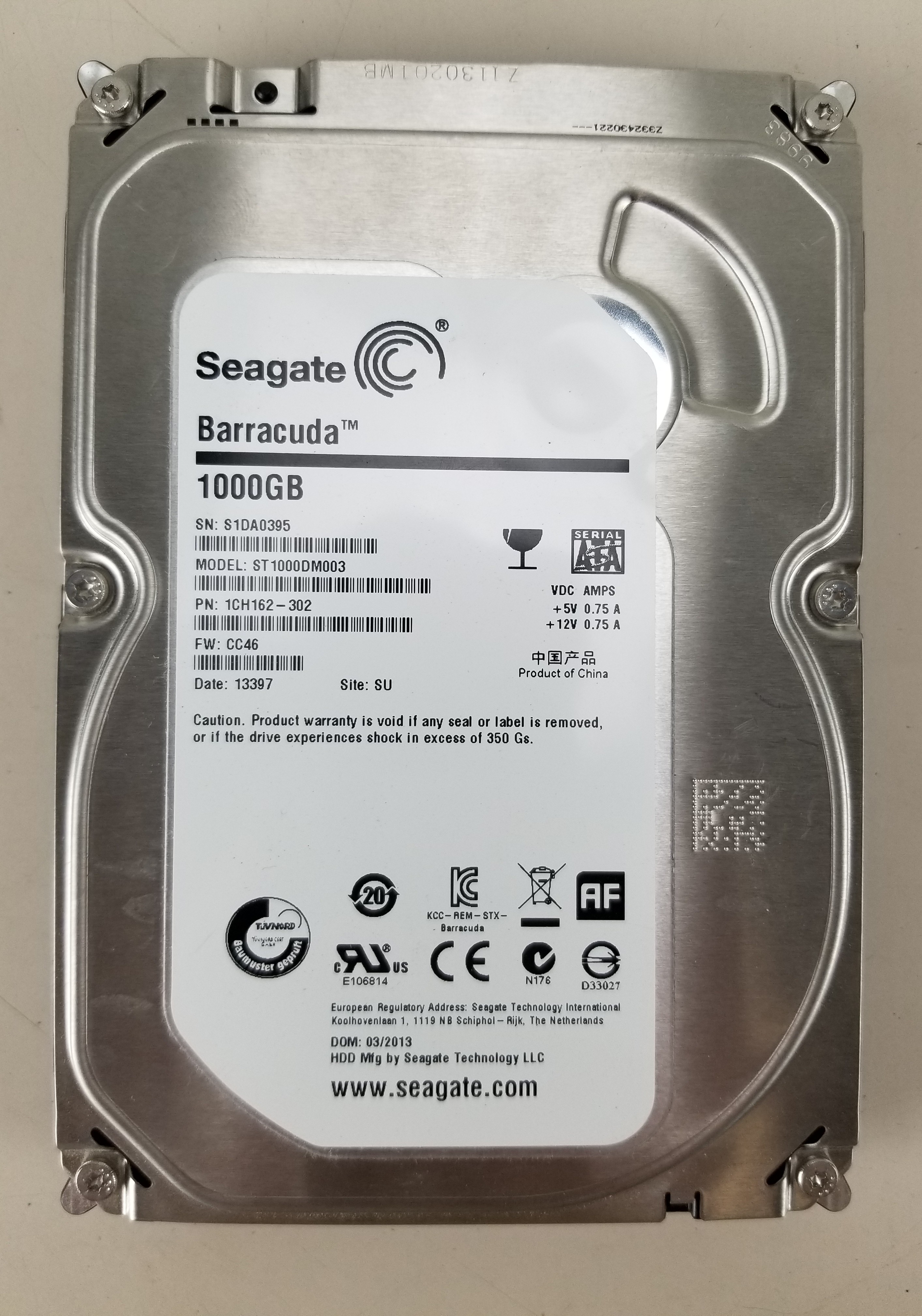 USED Seagate Barracuda 1TB SATA Hard Drive ST1000DM003