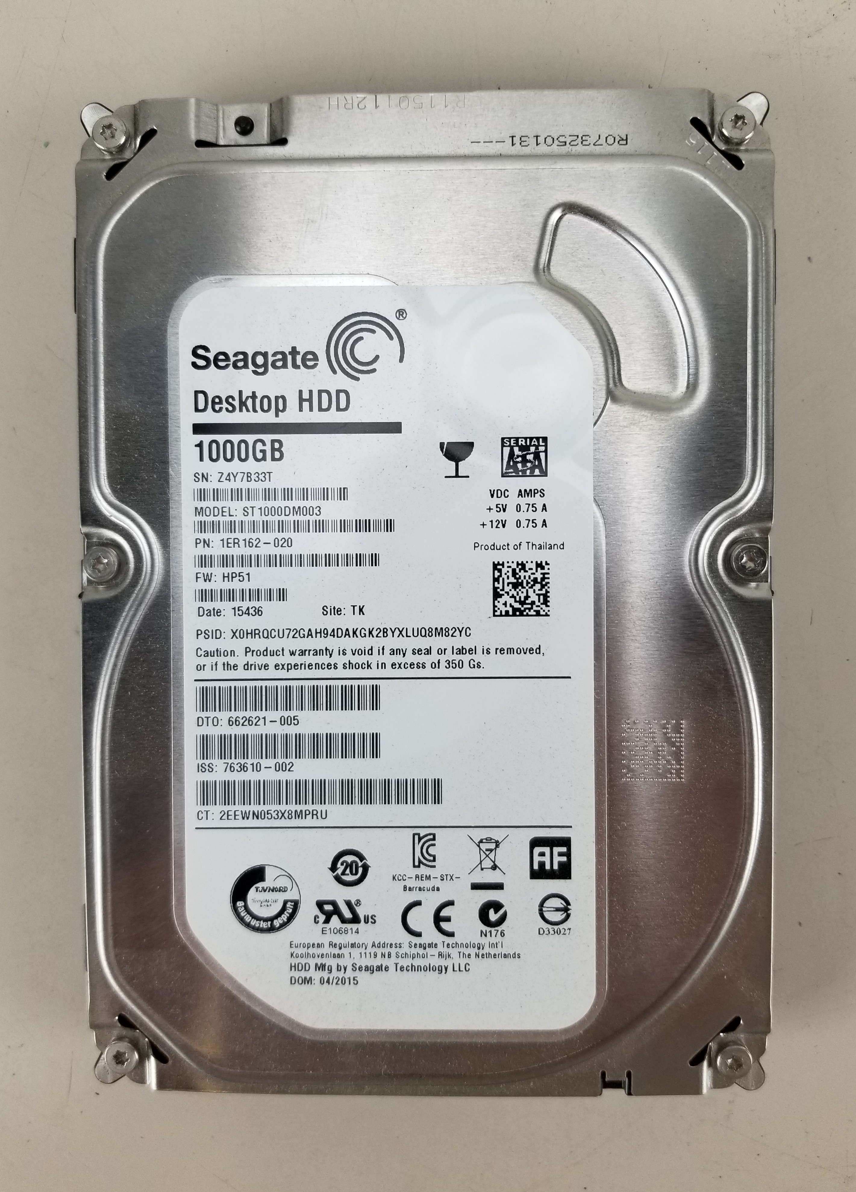 USED Seagate 1TB SATA Hard Drive ST1000DM003