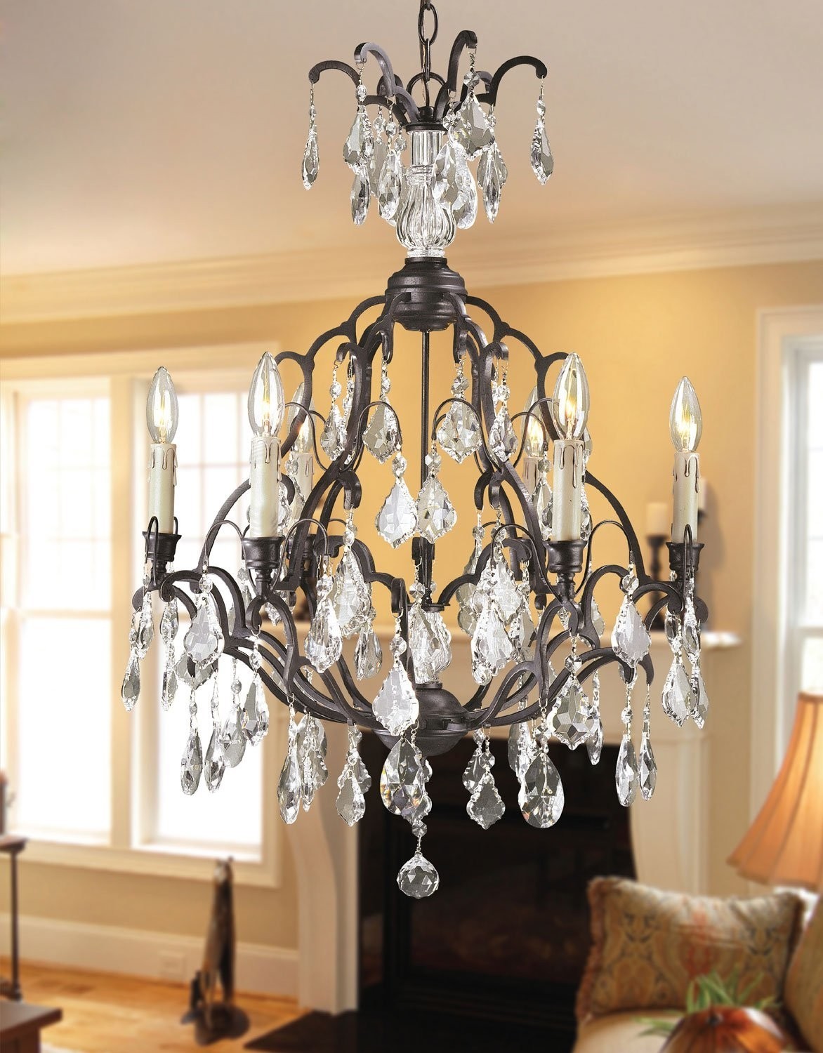 World Imports 2616-89 Timeless Elegance 6-Light Crystal Chandelier Bronze