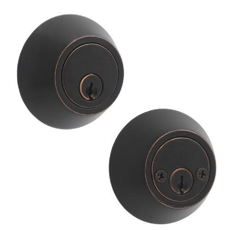 Double Cylinder Deadbolt Lock Entry Door Keyed Both Sides Oil Rubbed Bronze