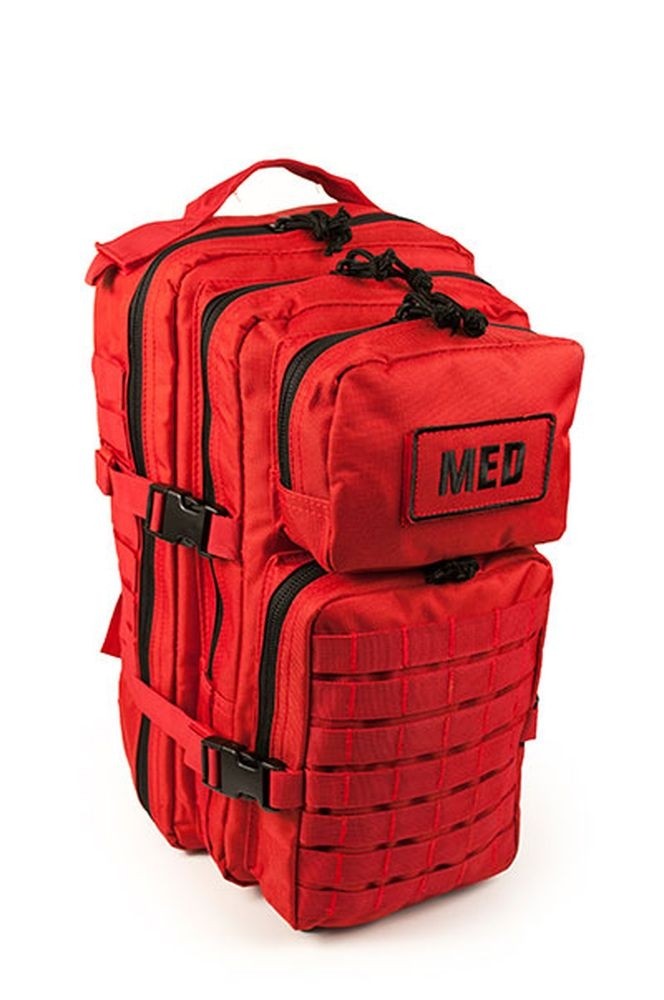 Elite First Aid Tactical Trauma Kit #3 STOCKED Tactical Medic Bag Red