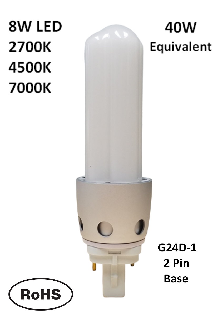 SeeSmart G24D-1 LED Bulb Lamp  8W  2700K 4500K 7000K CFL Retrofit 2-Pack