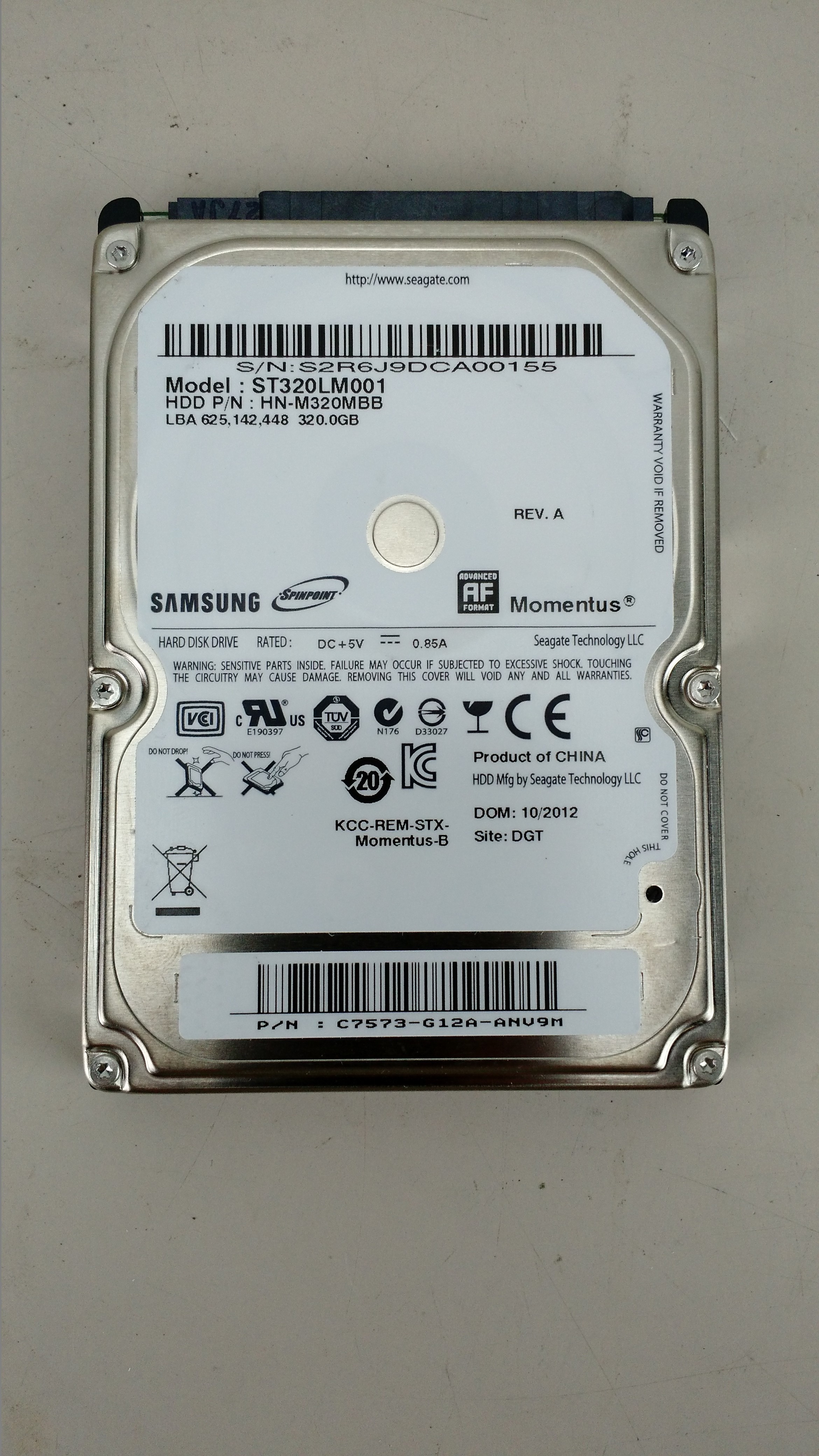 Samsung Momentus 320gb (ST320LM001) HDD