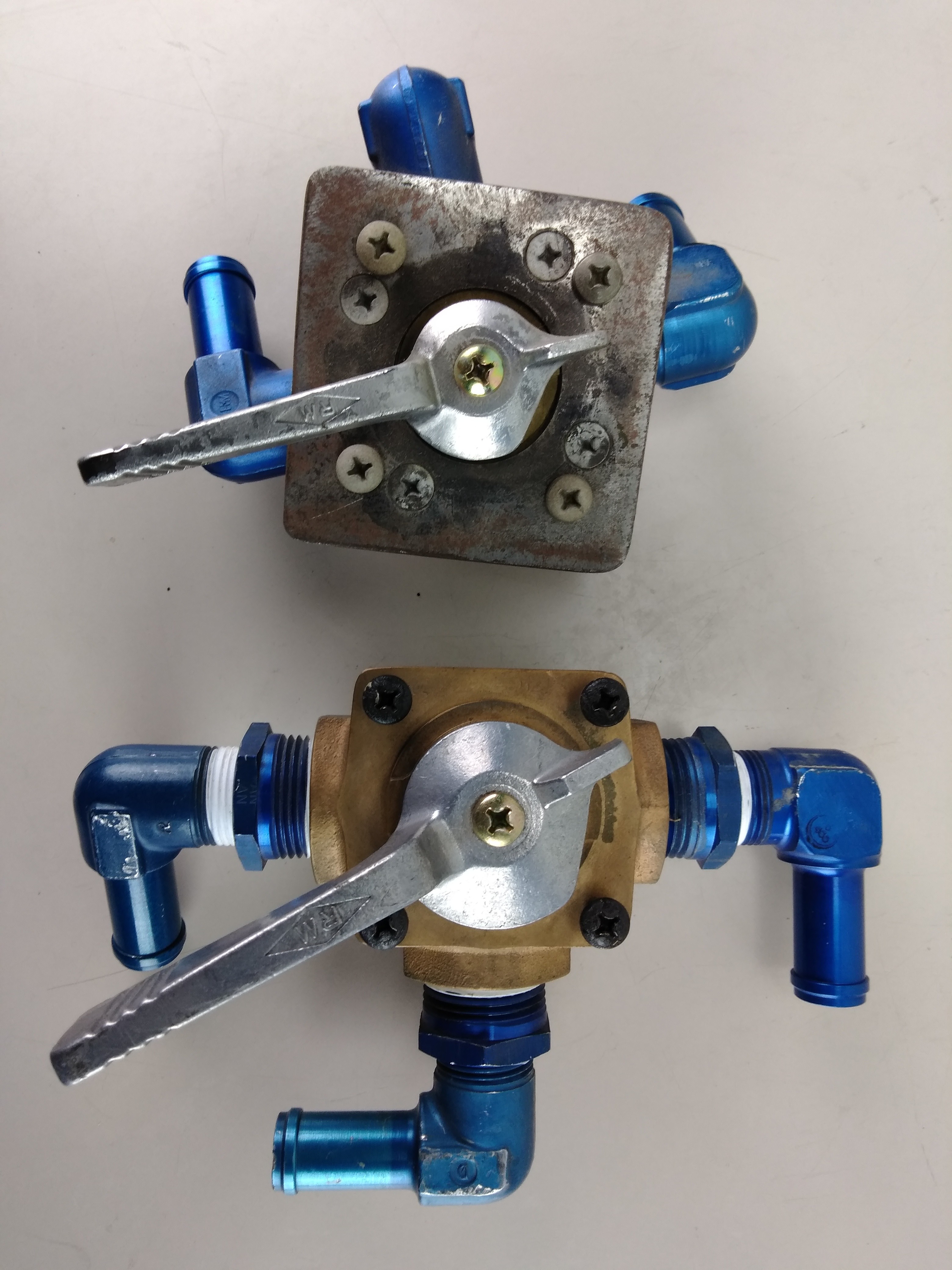 Pair of Republic Mfg. Co. 3-Way Plug Valves