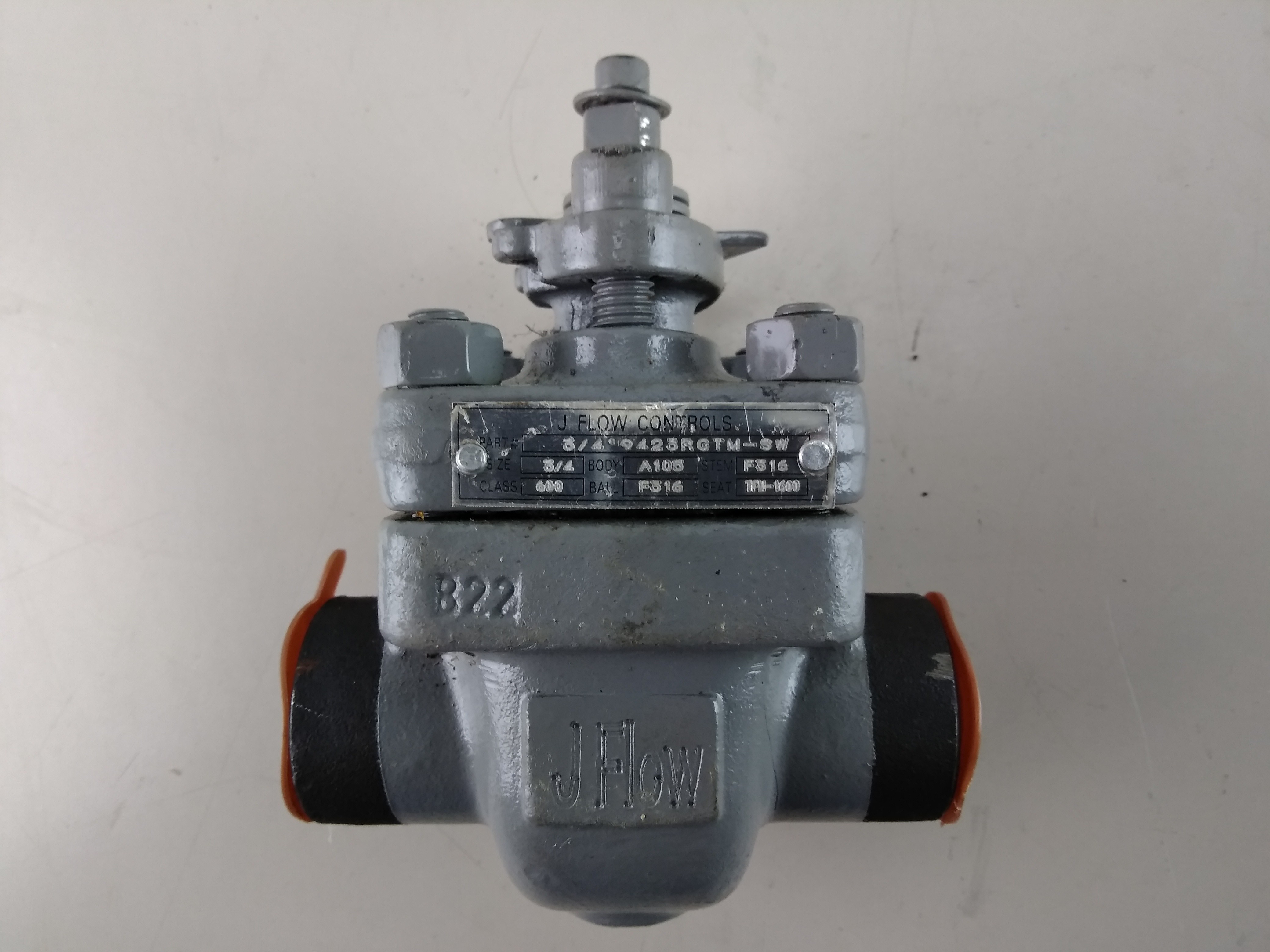 J-Flow Controls 3/4 -600 Ball Valve Socket Weld Carbon Steel