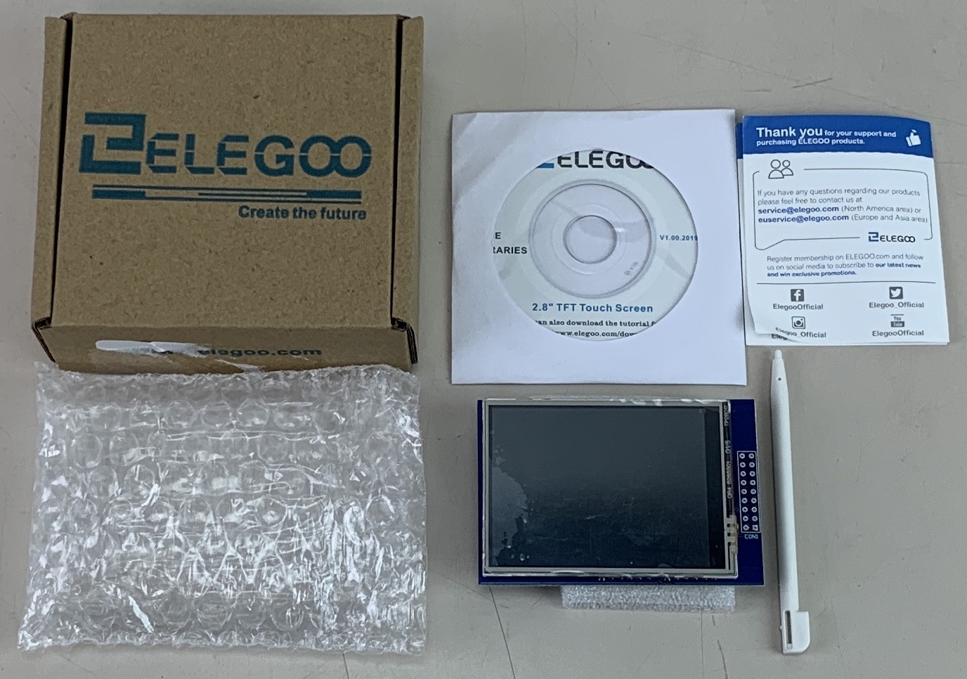 Elegoo Uno R3 2.8" TFT Touch Screen w/ SD Card slot and Stylus