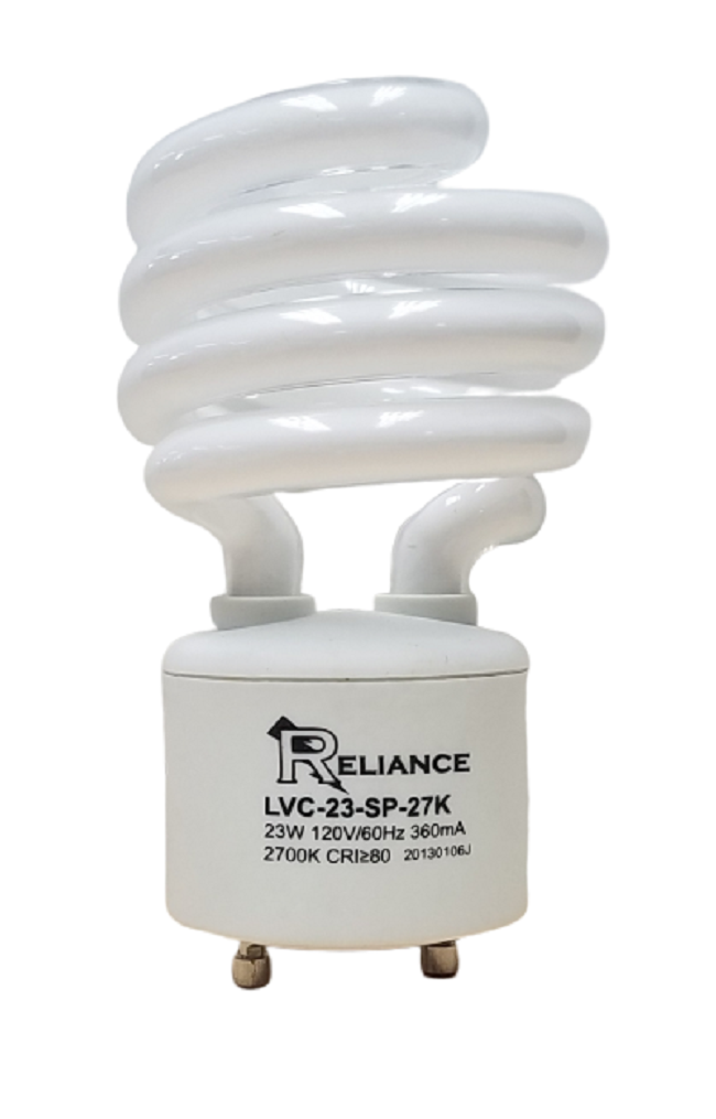 Reliance 23W GU24 CFL Spiral Light Bulb 2700K 23W = 100W Equivalent