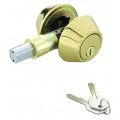 Double Cylinder Deadbolt Lock Entry Door Keyed Both Sides Polished Brass