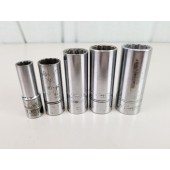 5 Williams 3/8" Drive 12 Point Deep Sockets 3/8" - 3/4"