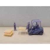 HO Scale 1:87 Forklift With People and Pallets
