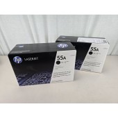 2 Genuine HP LaserJet 55A Black Toner Cartridge CE255A Sealed
