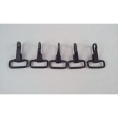 5 Military Heavy Duty Snap Hooks 1-1/2" Steel Black 