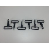 6 Military Heavy Duty Snap Hooks Steel Black  for 2" Webbing
