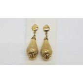 Vintage Gold Tone Dangle Clip On Earrings