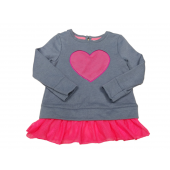 Cat & Jack Girl's Pink/Gray Skirted Top Pink Heart Size 3T