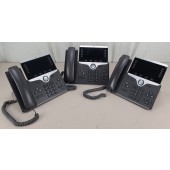 Lot of 3 Cisco CP-8851 Office Phone w/ Handsets, Cords, and Stands NO AC ADAPTER
