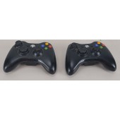 Lot of 2 Microsoft Xbox 360 Wireless Controller Black Model 1403