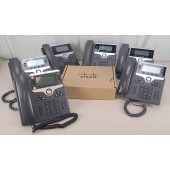 Lot of 7 Cisco CP-7821-K9 VOIP Business Desk Phone w/ Stands + Handsets