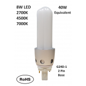 SeeSmart G24D-1 LED Bulb Lamp  8W  2700K 4500K 7000K CFL Retrofit 2-Pack