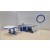 HO Scale Service Station with Opening Garage Doors Blue Trim